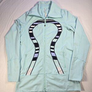 Lululemon Athletica Light Blue Patterned Full‑Zip Jacket – Size 10